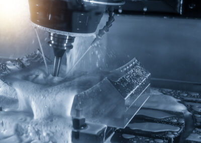 The 5-axis CNC milling machine or machining center cutting the tire mold part